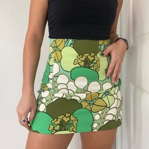 Zara green mini skirt